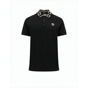 Versace Polo Shirt With Geometric Collar Detail - NWT